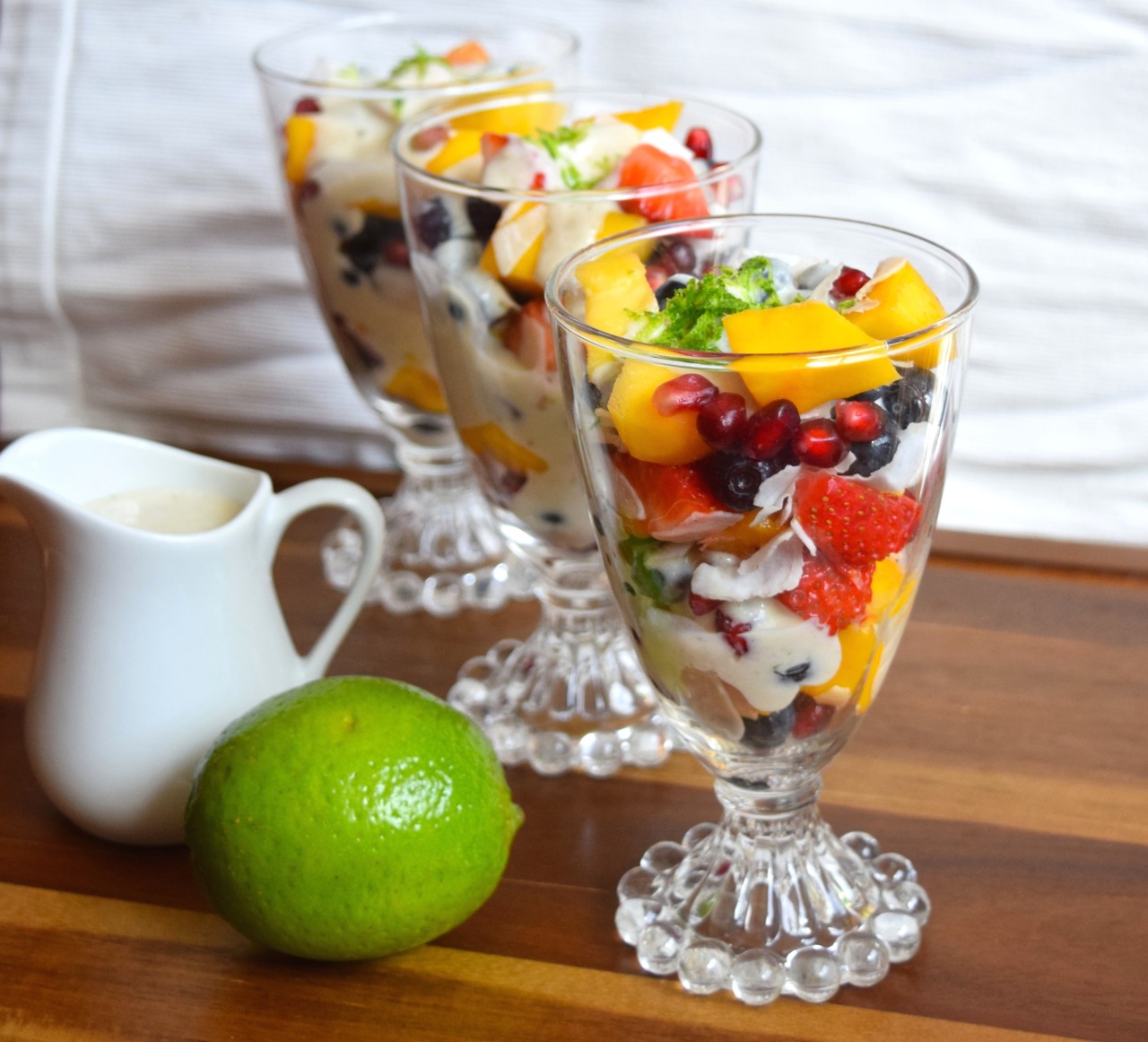 greatfoodlifestyle: greatfoodlifestyle:  Fruit Salad with Vegan Lime Sauce is a healthy,