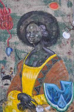 thatblxckguy:  fyblackwomenart:  Ealy Mays – Yellow Mama Lisa  Amazing