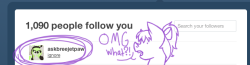 asklickylick:  whAT HOLY OMG IM NOT WORTHY WHAT??! UM okay well. Thanks for being my 1,090th follower oMG  X3 Heehee~!