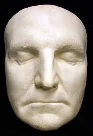 sixpenceee:  A death mask is a wax or plaster cast made of a person’s face following death. Death masks may be mementos of the dead, or be used for creation of portraits.  More information 