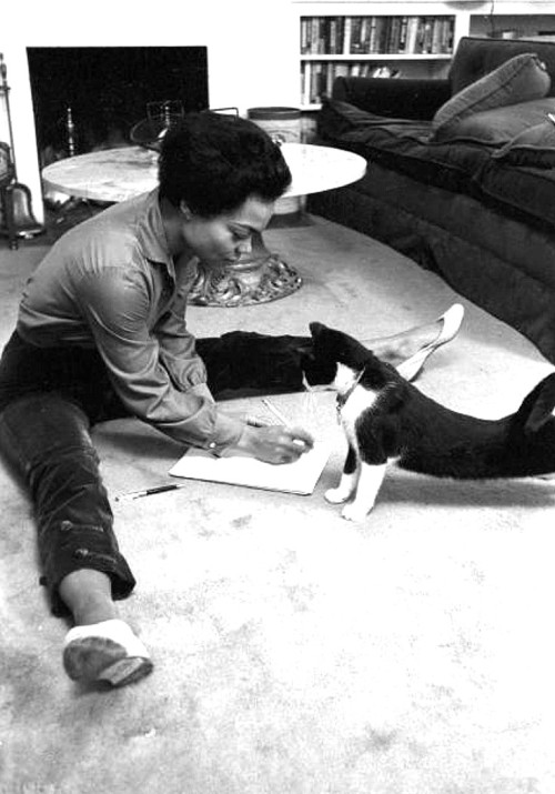 Eartha Kitt (and One Of Her Cats) At Home In New York, Photos By Ben Martin, January 1957.