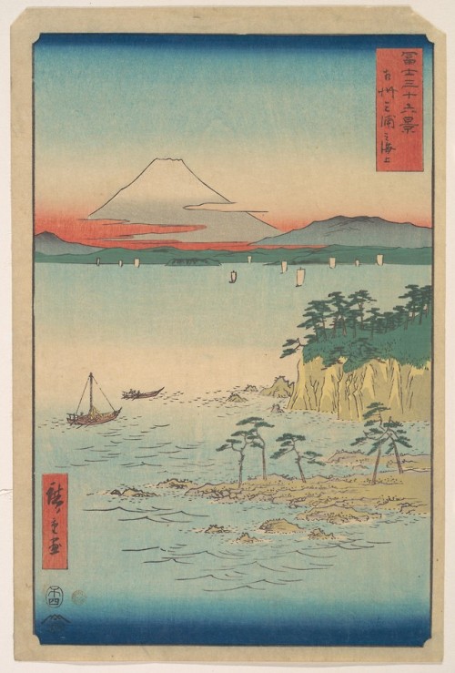 富士三十六景　相州三浦の海上|Fuji from Miura, Sagami (Soshu Miura no Kaijo), from the series Thirty-six Views of M