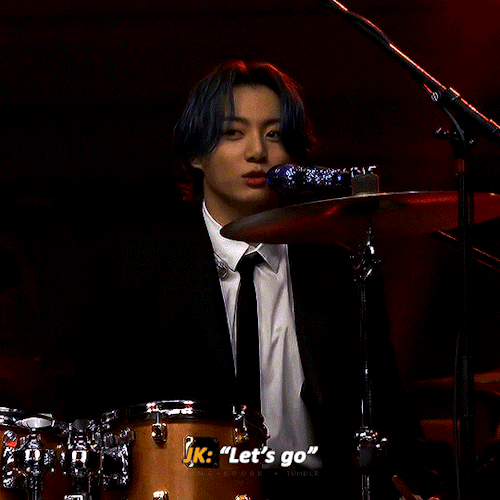 Jungkook Playing The Drums To Dynamite (cr.namuspromised)