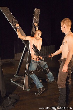 Sex gaboymaster:  Strapped to the cross and ready pictures