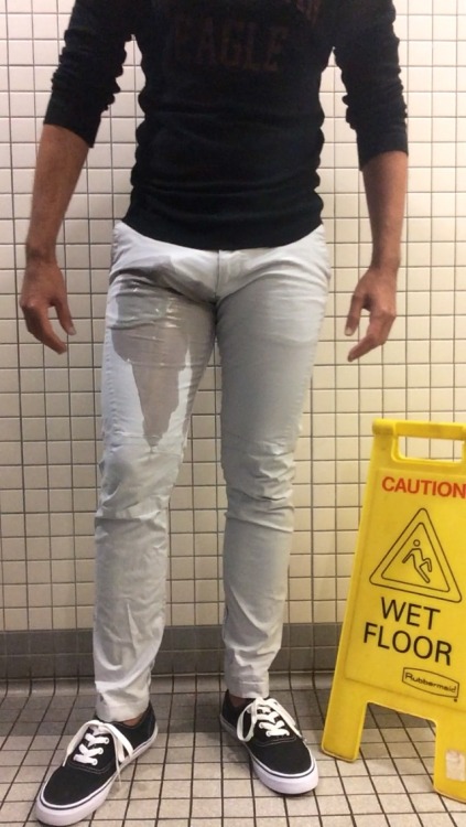 wetboi808:  Someone left me a command - I just had to obey… The thought that someone could walk into the restroom at any moment was such a turn-on, I just had to flood my pants! I didn’t even think of having to walk out of the restroom, through the