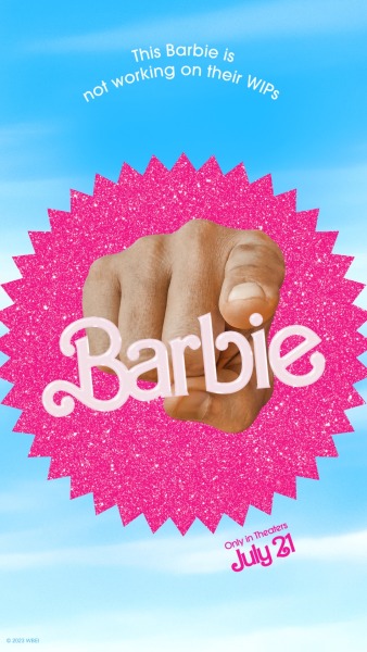 writeouswriter:[ID: A “This Barbie is” generated movie poster with a photo of a hand pointing directly toward you and the caption edited to read “This Barbie is not working on their WIPs.” End ID] I feel attacked