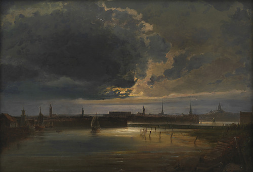 nationalgallery-dk: Moonlit View of Stockholm by Peder Balke, National Gallery of Denmarkwww.