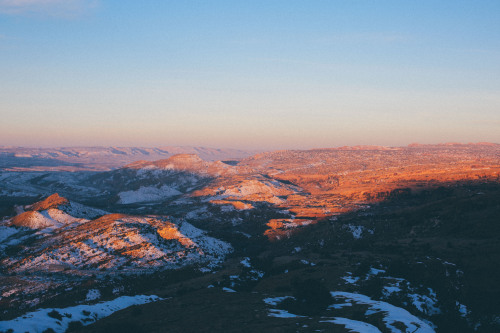 Sunrise over Arches National Park, Utah.