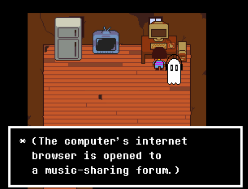 35caloriespercup: this ghost from undertale that plokster sent me pics of is literally me