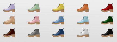 jius-sims:The Boots Collection Part II[Jius]Lace Up Ankle Boots 012 version ( Female & Male )15 