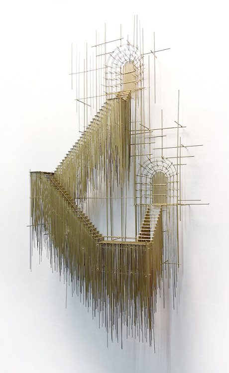 itscolossal:New Architectural Sculptures by David Moreno Appear As Three Dimensional Drawings