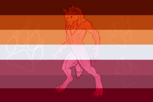 Werewolf lesbian flag for anon! (Lineart credit) - mod Luke