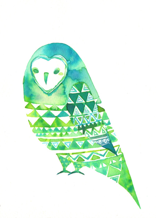 pinwheelbunny:  All of my owl paintings together~ I think I’ll make some into prints. 