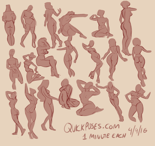 iseenudepeople:  Gestures I drew on my private stream. (: 20 poses, 1 minute each! From this website