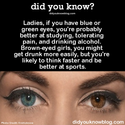 Did-You-Kno:  Ladies, If You Have Blue Or Green Eyes, You’re Probably Better At