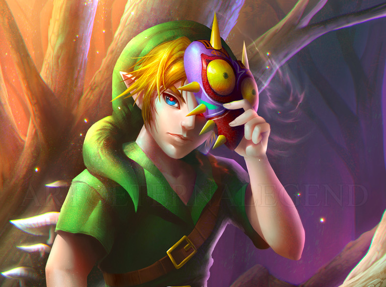 eternalegend-art:Young Link in possession of Majora’s Mask (finished!). My late