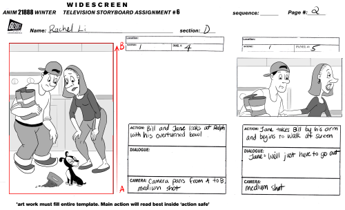  Beat board and story panels for a commercial script “Poochie Pouches”. Last storyboard assignment o