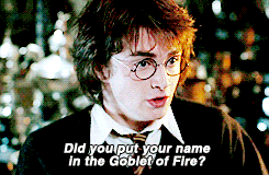 adrianivashkov:  Characters saying the name of the Harry Potter movies. 