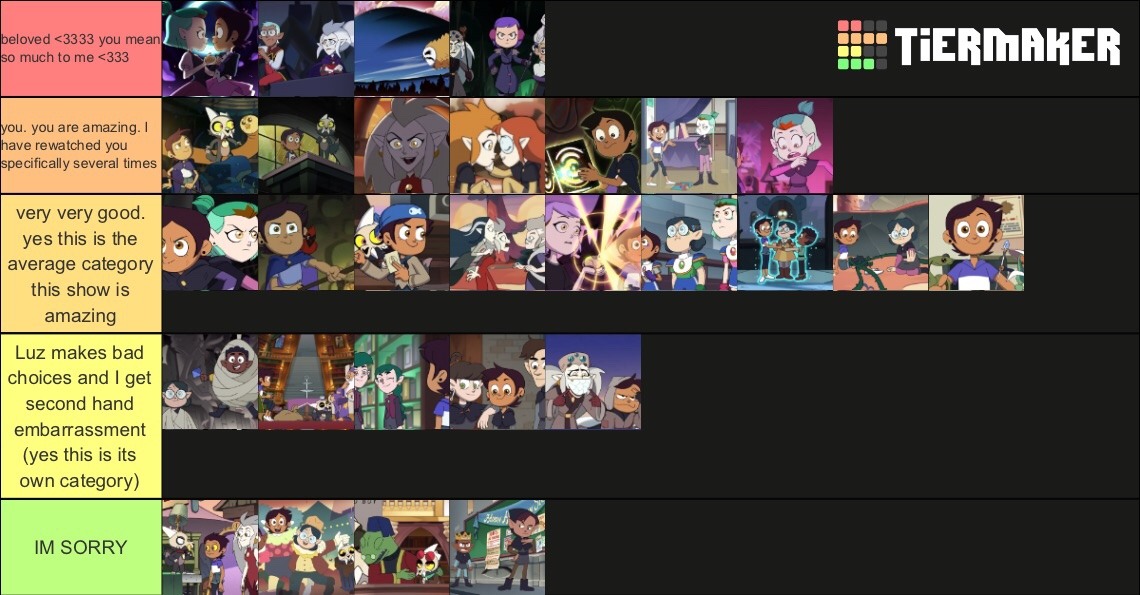 The Owl House Character Tier List 