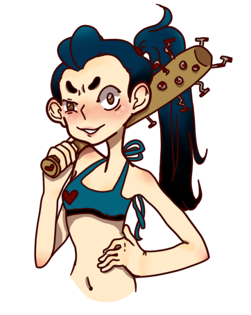 She Wears Swimsuits And Carries A Bat With Rusted Nails In It....i Geuss ?