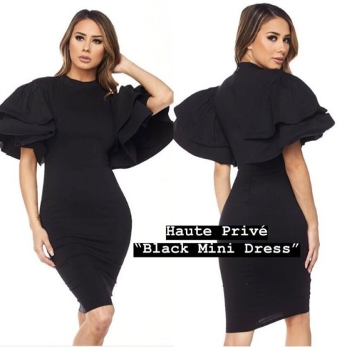 “Black Mini Dress” Shop www.hauteprive.com • • • #HautePrive #curvy #fashion #shopnow #handbags #hee