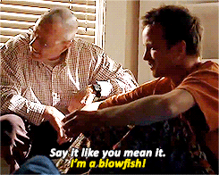 theworldofcinema:  “Who messes with the blowfish, Jesse?”“Nobody.”“You’re damn right.”“I’m a blowfish.” 