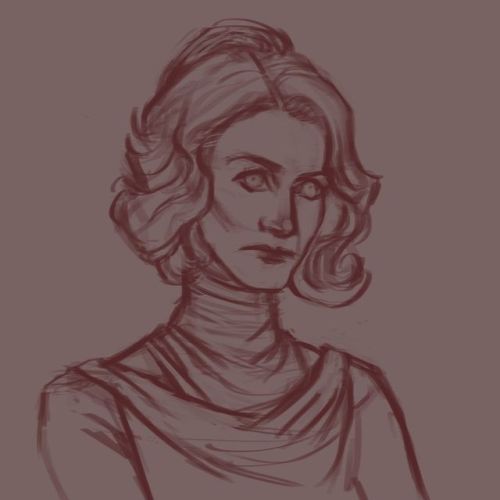 Lineart about Admiral Holdo(One of my best characters from TLJ, I think)There will be a colored vers