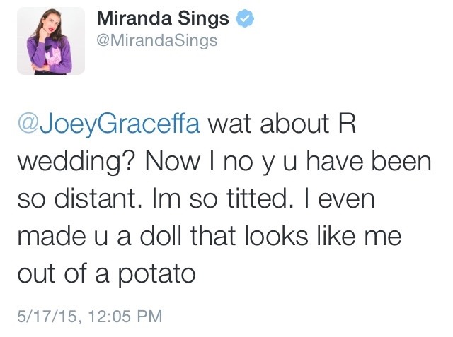 mickie310:  So Miranda moves on fast. joeygraceffa is now being replaced with Shane