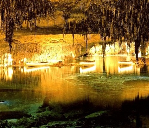 Cuevas Del Drach Are Four Great Caves That Are Located In The Island Of Majorca, Balearic Islands, Spain.