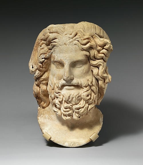 hismarmorealcalm:Marble head of Zeus Ammon ca. A.D. 120 – 160 A.D.