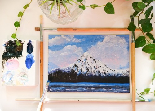 Mt. Hood Acrylics Painting //Zaiguu