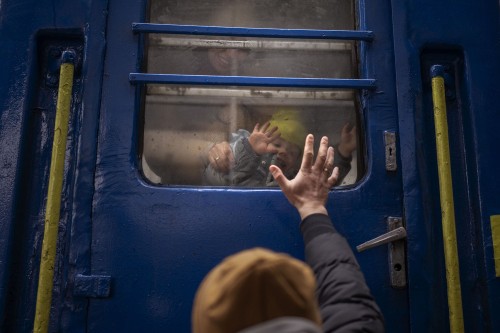 From Ukrainian Refugees Say Goodbye to Home and Family Members, one of 25 photos. Stanislav, 40, say