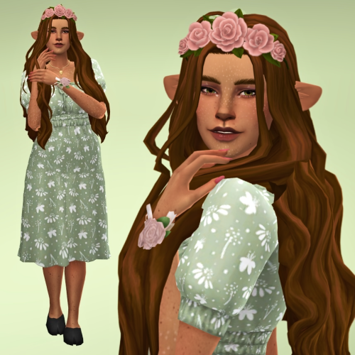 28 Day CAS Challenge || Day 03: Spring.    CC: Hair / Ears / Flower Crown / Deer Face