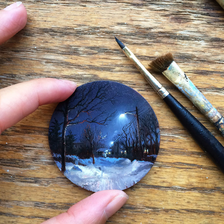 culturenlifestyle:  Miniature Landscape Paintings by Dina Brodsky Dina Brodsky’s miniature paintings