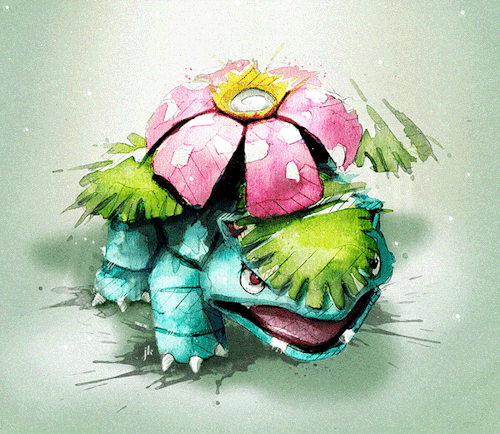 nerdsandgamersftw:  Beautiful Pokemon Artwork  Media & Materials used: Watercolour, ink, vivid, texture, mechanical pencils, ink pens, twink, adobe Photoshop cs5Total time taken: 250 hoursProject type: Commission / Personal  By Jeremy Kyle