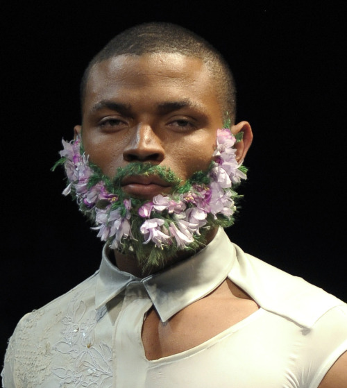 wgsn:Fabien Verriest’s floral beards made us smile at La Cambre National School of Visual Arts final