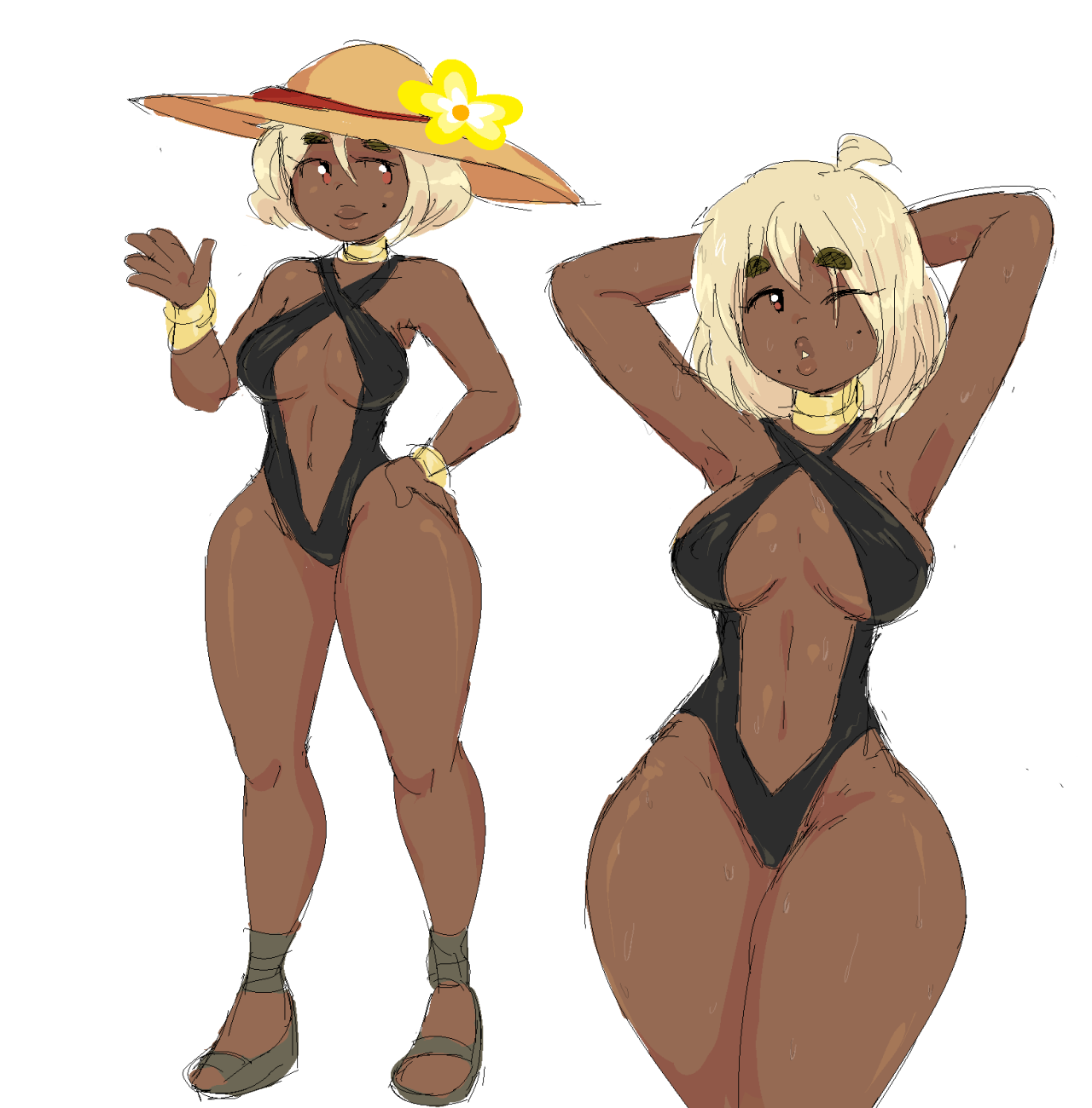 kirbyartstuff:  a swimsuit for Kirbila’s mom…she FINALLY has a nameher name is