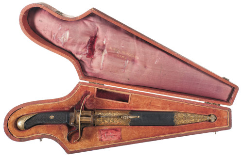 A cased Lefaucheux pinfire revolver/dagger that was made for Jose Balta, the 19th President of Peru.