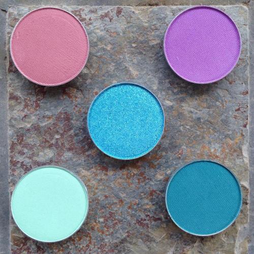 #instahaul Makeup Geek Eyeshadows (Clockwise) Cupcake, Wisteria, Sharkbait, Shore Thing, and Pegasus