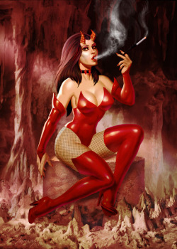 pinupgirlsart:  Red Devil by PaulAbrams 