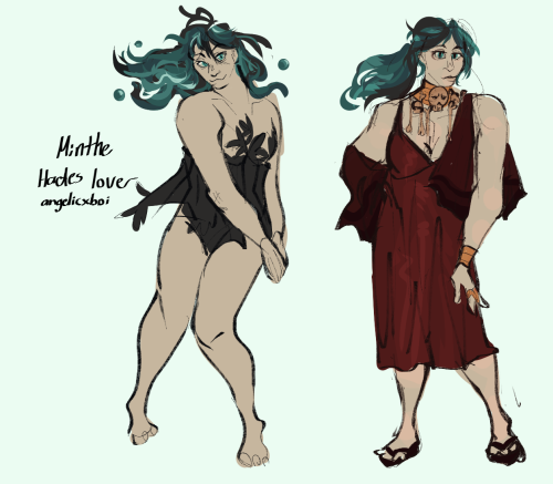 minthe! a nobody in terms of mythos, but i wanted to draw all of Hades lover’s