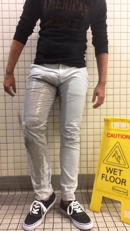 wetboi808:  Someone left me a command - I just had to obey… The thought that someone could walk into the restroom at any moment was such a turn-on, I just had to flood my pants! I didn’t even think of having to walk out of the restroom, through the