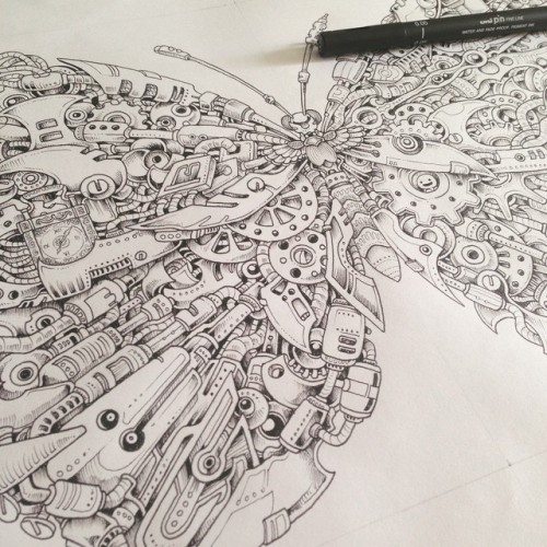 Shading the first page. #imagimorphia - Follow adult photos