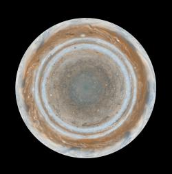 spaceexp:  North polar map of Jupiter, constructed