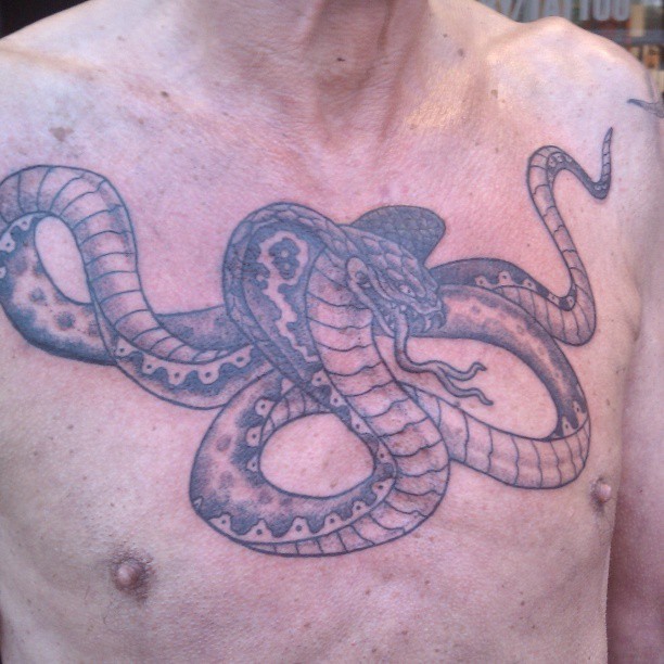 Snake Tattoo on chest | Torso tattoos, Stomach tattoos women, Chest tattoos  for women