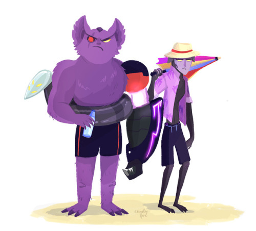 candyfoxdraws:Decided to sketch Sendak and Haxus beach edition for today’s dailydraws, Al