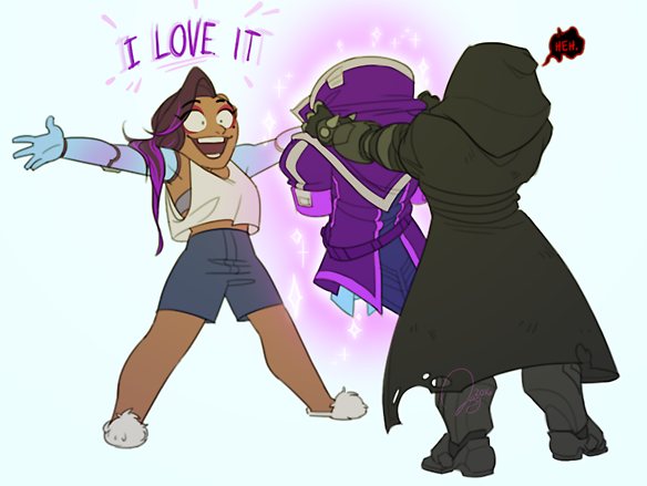 jagbeast:  Sombra didn’t know what she expected from a man clad in leather and