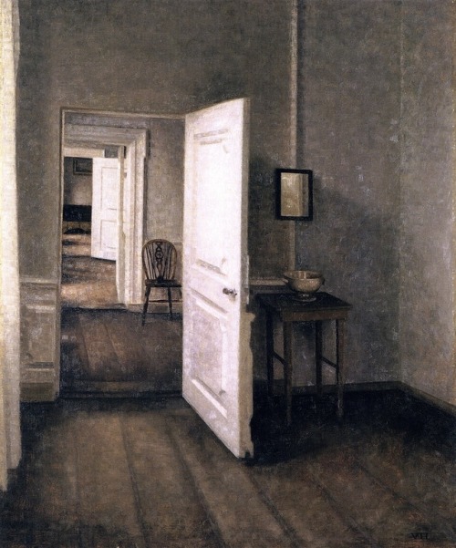 Villhelm Hammershøi aka Vilhelm Hammershoi (Danish, 1864-1916, Copenhagen, Denmark) - 1: Interior of