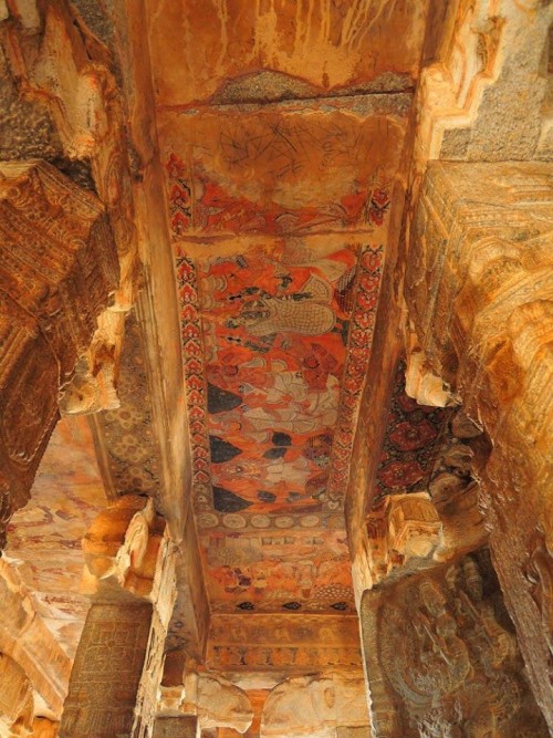 Some details of Lepakshi temple painted ceilings