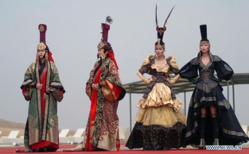 Mongolian costumes and couture1. Mongolian dress, Show of Chinese Ethnic Minorities, Hohhot City, Ch